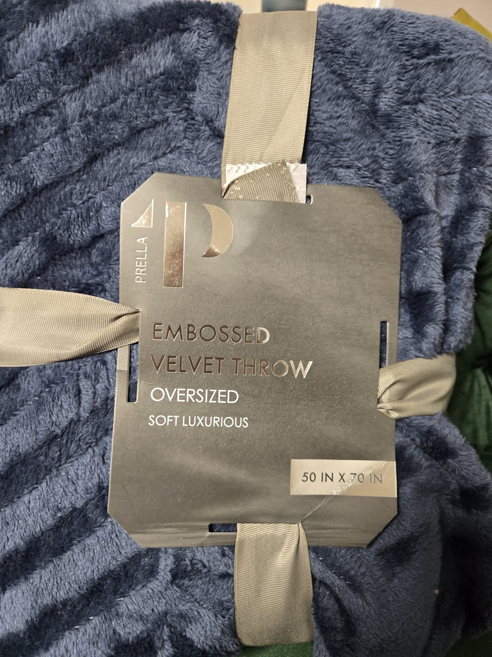 Expressions Embossed Velvet Throw - Navy Blue FREE With Purchase Of Two Items